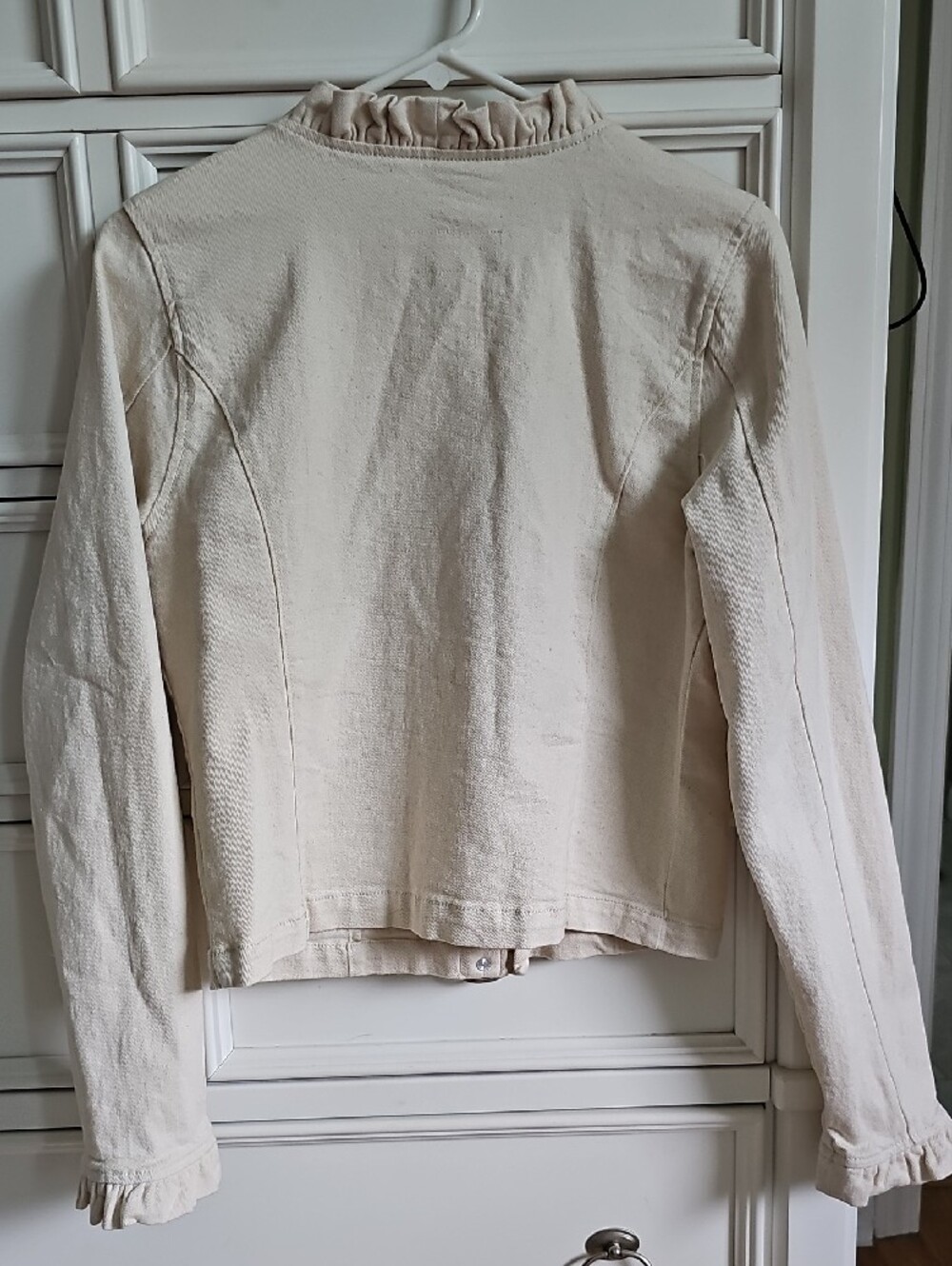 Draper James Cream Ruffle-Trim Jean Jacket - Picture 7 of 10